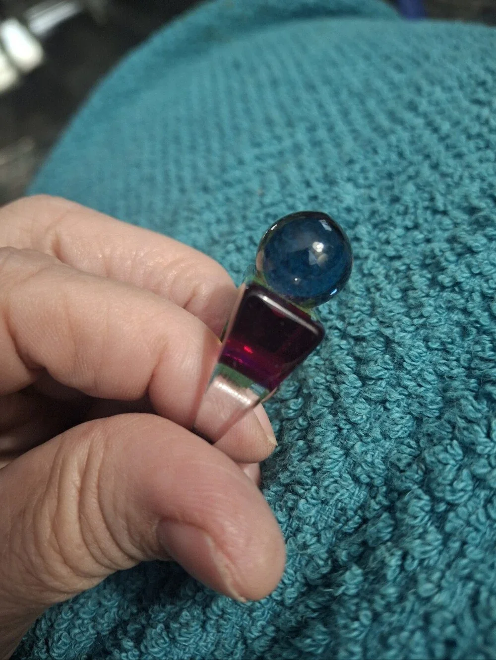 Colorful Striped Lucite Statement Ring - Picture 3 of 4
